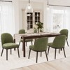 Set of 2 Large Upholstered Dining Chairs with High Back and Wood Legs, Deep Seat Fabric Kitchen Side Chairs for Dining Room - 2 of 4