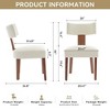 PAGED Linen Dining Chairs Set of 2,Armless Kitchen Chairs with Curved Backrest & Solid Wooden Legs,Dining Room Chairs for Kitchen,Living Room - 3 of 4