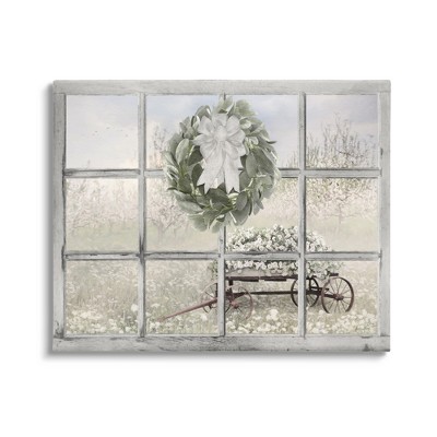 Stupell Industries Rustic Meadow Floral Wagon Gallery Wrapped Canvas Wall Art