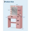 GustoWave Makeup Vanity Desk with Mirror & Lights, Girls Vanity Table with 4 Drawers, Small Dressing Table for Bedroom, Teens & Women - 3 of 4