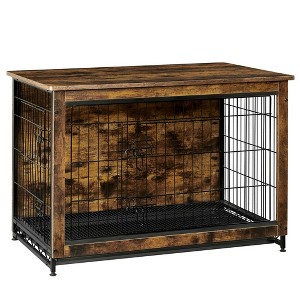 Feandrea Dog Crate Furniture, Modern Kennel for Dogs , Heavy-Duty Dog Cage with Multi-Purpose Removable Tray, Double-Door Dog House - 1 of 4