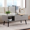 MaseiKar 39" Wood Lift Top Coffee Table with Hidden Compartment and Storage Shelf for Living Room, Reception Room, Grey - 2 of 4