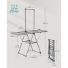 SONGMICS Clothes Drying Rack, Foldable 2-Level Laundry Drying Rack, Free-Standing Airer, 1 Additional Tall Hanging Bar,2 Height-Adjustable Wings,Gray - 4 of 4
