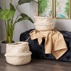 2pk Wood Natural Storage Baskets Brown - Olivia & May: Bohemian Round Decorative Tabletop Baskets, Spot Clean - 2 of 4