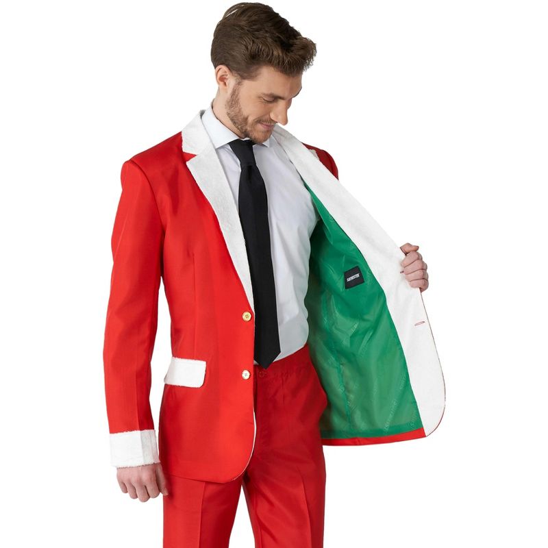 Suitmeister Men's Christmas Suit - Santa Faux Fur - Red, 5 of 6