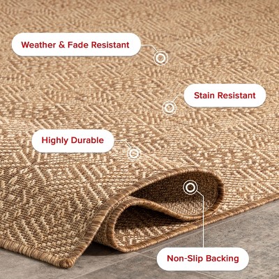 Modern Gray Synthetic 4' x 6' Easy-Care Indoor/Outdoor Rug