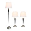 3pc Perennial Modern Sonoma Metal Lamp Set with Tapered Drum Fabric Shades Black/White - Lalia Home: Elegant Lighting for Living Spaces - 2 of 4