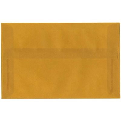 JAM Paper A10 Translucent Vellum Invitation Envelopes 6 x 9 1/2 Ochre Gold 96268I