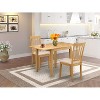 HomeStock 3-Piece Natural Brown Oak Finish Solid Wood Top Dining Table Set - 2 of 4