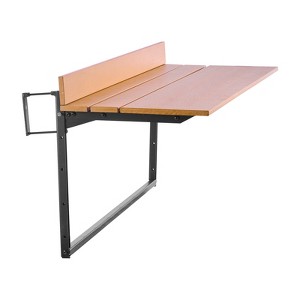 VEVOR Balcony Hanging Table, 15 x 39 in Folding Balcony Railing Table, 5-Level Adjustable, Fit Railing from 1" to 5.3", Black&Brown - 1 of 4