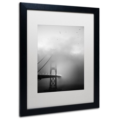 Trademark Fine Art -Moises Levy 'Golden Gate and Birds' Matted Framed Art