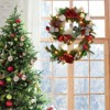 6ft Christmas Garland with Lights | Battery-Powered Pine Cone Garland w/Berries, Bows, Flowers & Ball Ornaments for Fireplace Mantle - 2 of 4