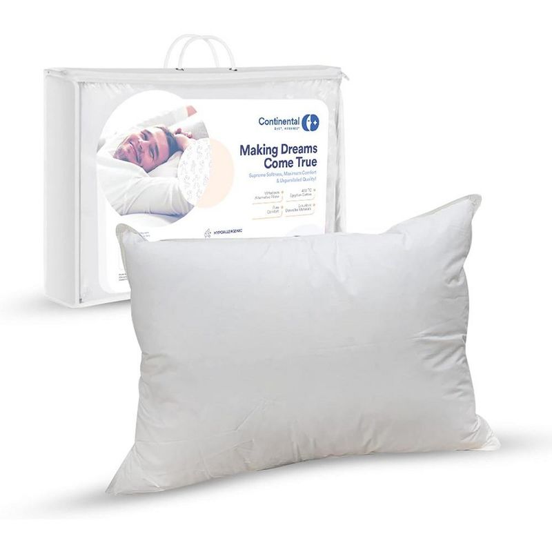 Continental Bedding Affinity 100% Cotton Down Alternative Polyester Bed Pillow - Pack of 1, 1 of 5