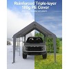 coucheta 13x20FT Portable Garage, Heavy Duty Carport Canopy with Reinforced Frame&Steel Poles&180 g PE Waterproof Canopy, for Boat, and Pickup Truck - 3 of 4