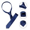 Allegra K Men's Skinny Ties Satin Solid Self-tied Necktie for Wedding Business - 4 of 4