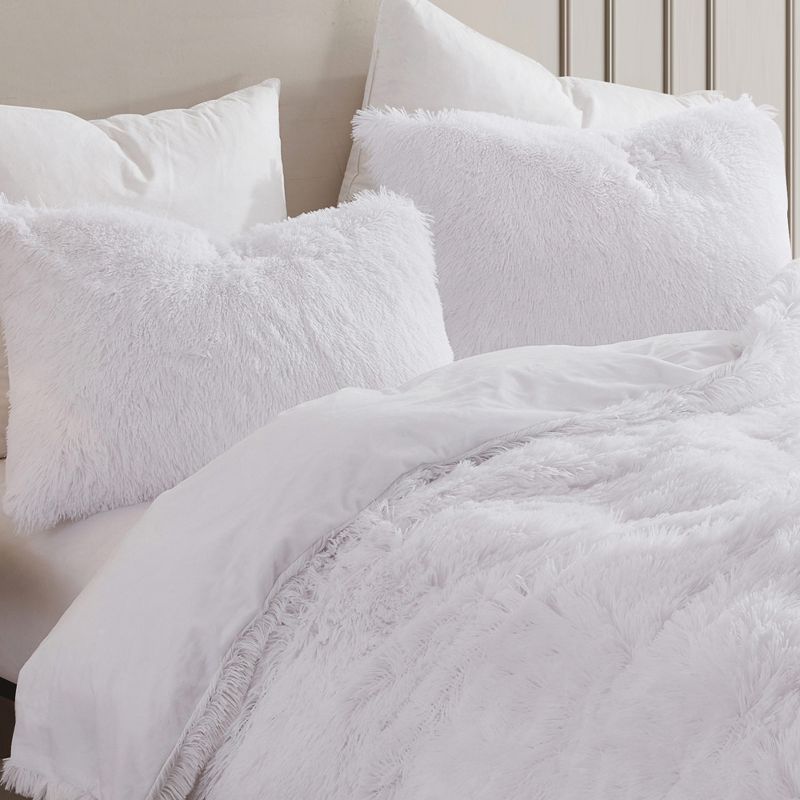 3 Piece Plush Shaggy Comforter Set Ultra Soft Luxurious Faux Fur Decorative Fluffy Crystal Velvet Bedding by Sweet Home Collection™, 2 of 3
