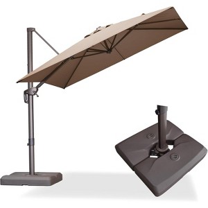 PURPLE LEA Cantilever Patio Umbrella with Base Included Square Umbrella with 360° Rotation and Aluminum Offset Hanging Outdoor Umbrella - 1 of 1