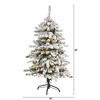 4ft Nearly Natural Pre-Lit LED Flocked Livingston Fir Artificial Christmas Tree Clear Lights: With Pine Cones, Easy Setup - 2 of 4