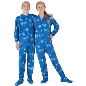 Footed Pajamas - Its A Snow Day Kids Fleece One Piece - 1 of 4