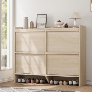 Acekool Flip Drawer Shoe Cabinet with Adjustable Shelves, Hidden Shoe Organizer for Entryway - 1 of 4