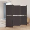 vidaXL 6-Panel Room Divider - Brown - 118.1"x70.9", Privacy Screen with Breathable Fabric and Iron Frame, Foldable and Easy to Assemble - 2 of 4