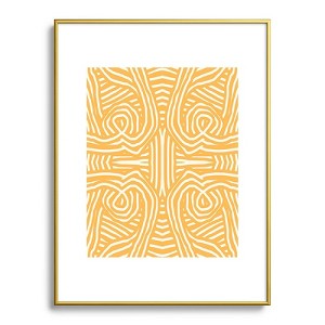 Little Dean Yellow mustard boho stripe Metal Framed Art Print - Deny Desings - 1 of 3