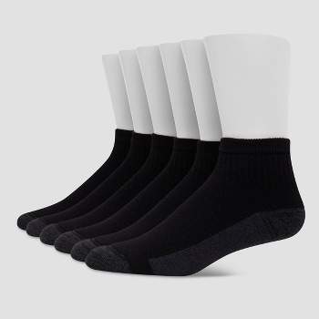 Hanes Premium Men's X-temp Ultra Cushion Crew Socks 6pk - Black 6
