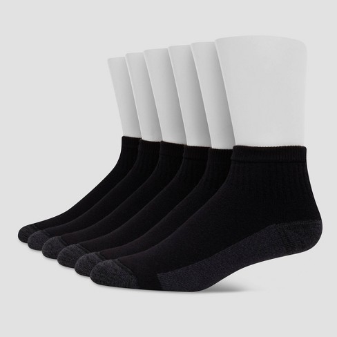 Hanes Premium Men's Xtemp Ultra Cushion 6pk Ankle Socks - Black 6-12