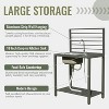 DOMETOUR Outdoor Kitchen Island with Storage, Stainless Steel Sink, Faucet & Drainboard, Freestanding Shelves, Protective Cover - 2 of 4