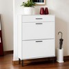 VANIRROR Freestanding Shoe Cabinet with Metal Legs, 2 Flip Drawers, Modern Shoe Storage Organizer with Drawers for Entryway - 2 of 4