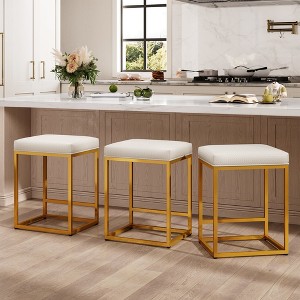 Captiva Designs 24 inch Counter Height Bar Stool with Faux Leather Cushion and Sturdy Metal Frame - 1 of 4