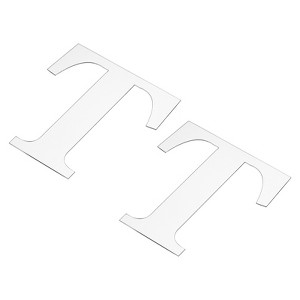 Unique Bargains 3D Acrylic Self-Adhesive Mirror Alphabet Sticker Wall Decals 2 Pcs - 1 of 3