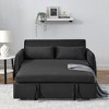 LOVMOR Pull Out Sleep Sofa Bed, with side pockets, Adjsutable Backrest and Lumbar Pillows, for Apartment, Office, Living Room - 2 of 4