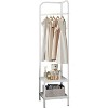 Metal Corner Coat Rack Freestanding with 2-Tier Shelves - Space Saving Garment Rack, Clothes Rail with Hooks - 3 of 4