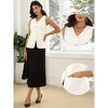 INSPIRE CHIC Women's Cotton Linen Waistcoat Sleeveless Button Down V Neck Suit Vest Top - 2 of 4