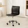 ALEXOUN Height Adjustable Swivel Low Back Home Office Chair,PU Leather Armless Task and Office Chair with Wheels for Office,Bed Room,Small Space - 2 of 4