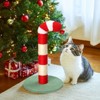 SEVOBAL Pet Scratcher Christmas Cat Scratching Post, Festive Candy Cane Cat Scratcher with Sisal Post and Plush Cover, Red, 11.8"*11.8"*20.5" - 2 of 4