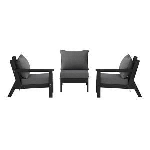WestinTrends Avalon Outdoor Patio HDPE Sectional Sofa with Patio Cushions - 1 of 4