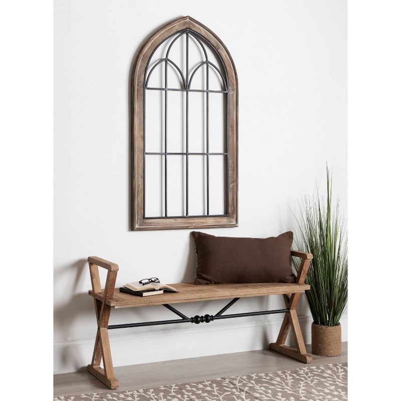 27&#34; x 48&#34; Rennel Window Pane Arch Wall Decor Rustic Brown - Kate and Laurel, 6 of 7