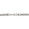 Black Bow Jewelry Men's 5mm, Sterling Silver, Solid Byzantine Chain Necklace - 4 of 4