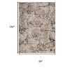 HomeRoots 8' X 11' Ivory Gray And Brown Abstract Area Rug - 3 of 4
