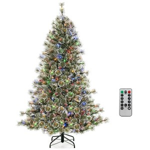 Resenkos 6-Ft Pre-Lit Hinged Artificial Christmas Tree with Quick Power Connector - Green - 1 of 4