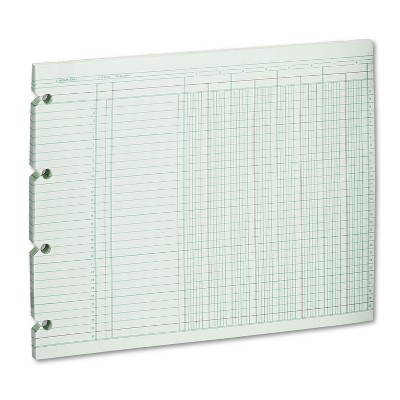 Wilson Jones Accounting Sheets Eight Column 9-1/4 x 11-7/8 100 Loose Sheets/Pack Green G108