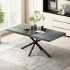 TiramisuBest CLEARWATER RECT SLD TOP Table with Dark Oak for Dining Tables - 3 of 4