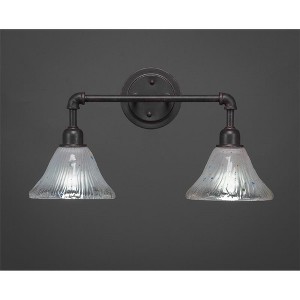 Toltec Lighting Vintage 2 - Light Vanity in  Dark Granite with 7" Frosted Crystal Shade - 1 of 1