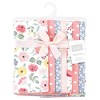 Hudson Baby Infant Girl Cotton Flannel Burp Cloths, Modern Botanical 7 Pack, One Size - 2 of 4