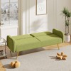 VYNXARIA 70.47inch Gray Fabric Double Sofa with Split Backrest and Two Throw Pillows,Suitable for living room, apartment - 4 of 4