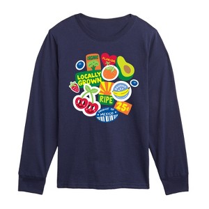 Boys' - Instant Message - Fruit Stamps Long Sleeve Graphic T-Shirt - 1 of 4