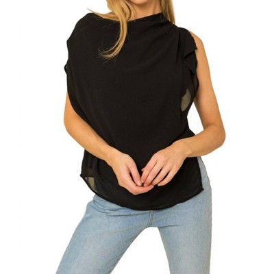 Women's Asymmetrical Loose Fit Cowl Neck Blouse - GILLI