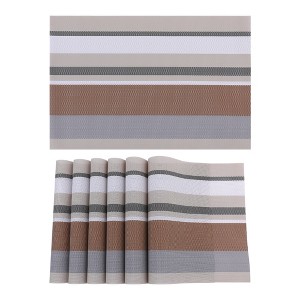 REGALWOVEN PVC Dining Table Indoor Outdoor Washable Placemats 18 x 12 Inch 6 Pcs - 1 of 4